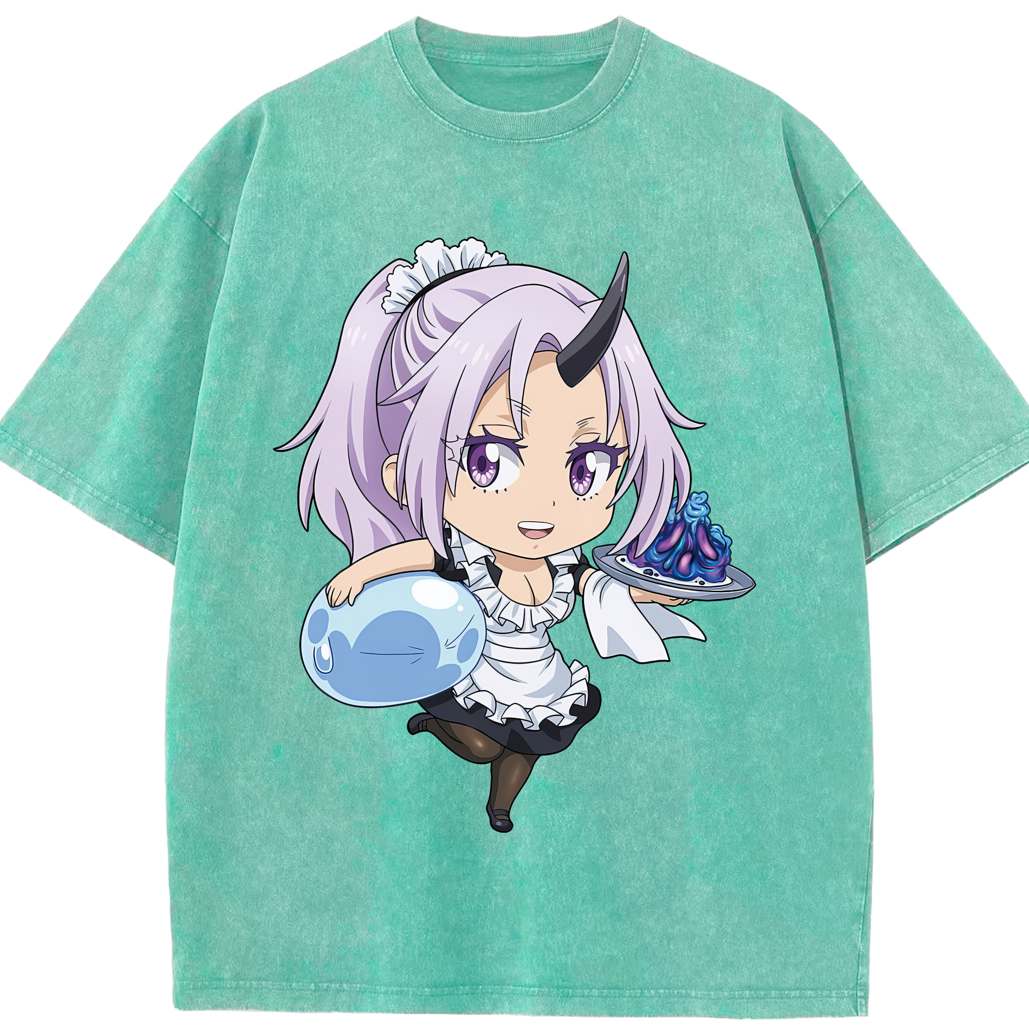 （画像用） 転スラ Regarding Reincarnated to Slime 綿100% ヴィンテージ風 半袖Tシャツ（フロントプリント）